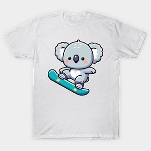 Funny koala Snowboarding T-Shirt